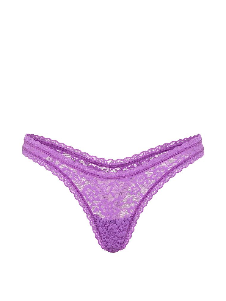 Ultra-Mini Scoop krajkové tanga. Produkt je fialové barvy a pochází z kolekce Lacie.