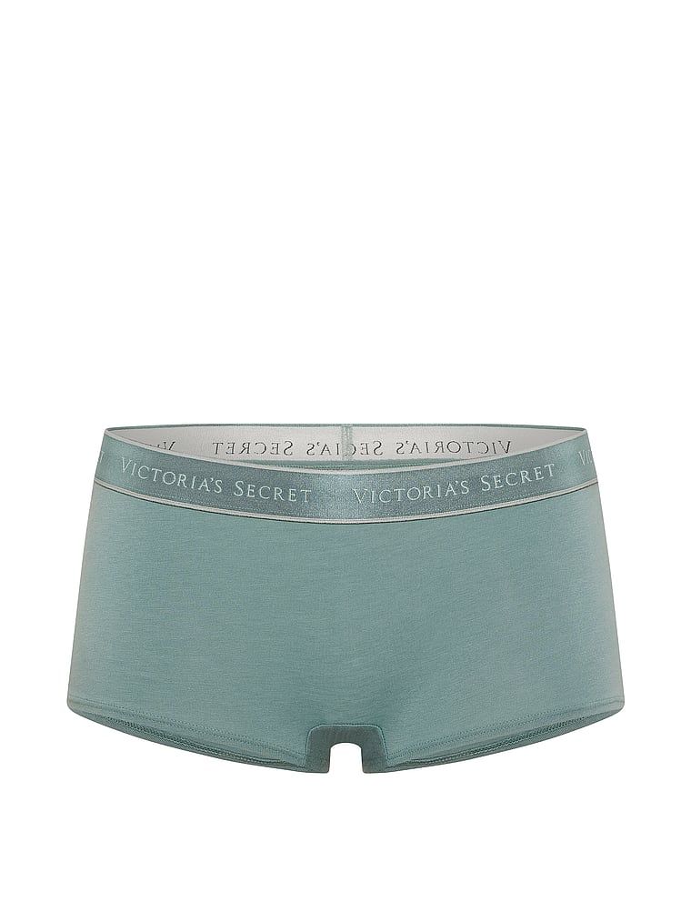 Bavlněné kraťasy s logem v pase Boyshort. Produkt je zelené barvy a pochází z kolekce Cotton.
