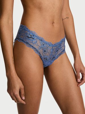 Very Sexy Kalhotky Denim s růžovou krajkou a vysoko střiženou nohavičkou
