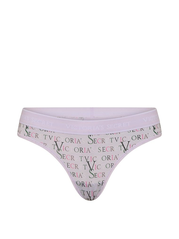 Bavlněné tanga s logem v pase. Produkt má barevný potisk a pochází z kolekce Cotton.