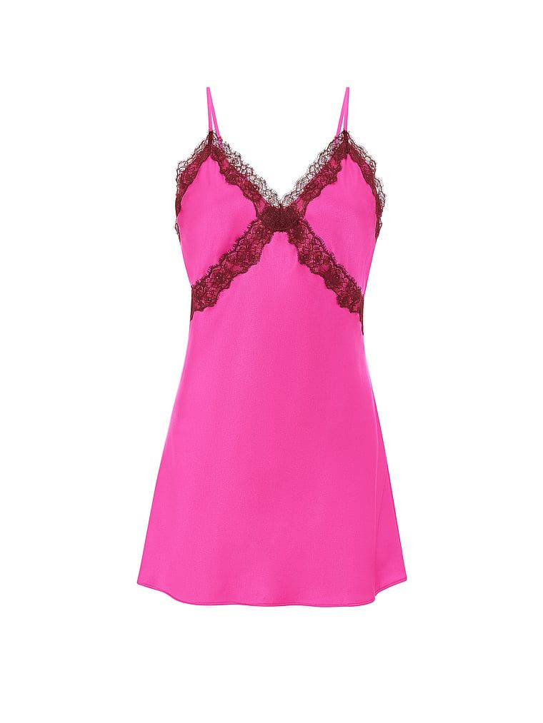 Satenová a saténová noční košile Rose Slip. Produkt je růžové barvy a pochází z kolekce Very Sexy.