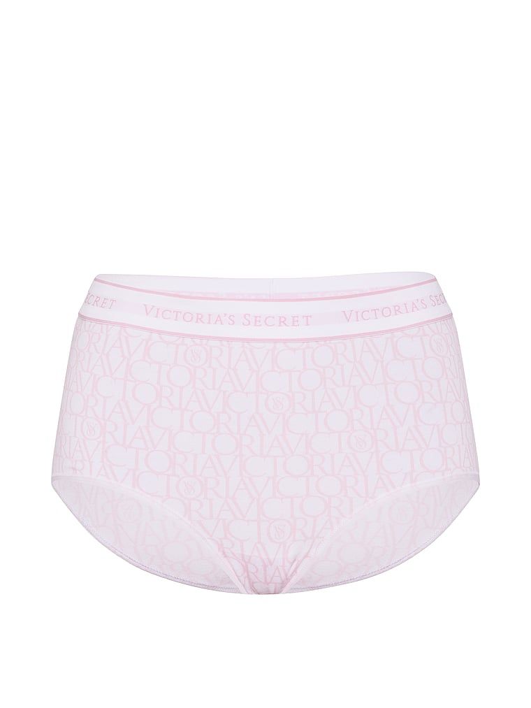 Bavlněné slipy s logem značky s vysokým pasem. Produkt je vzorovaný a pochází z kolekce Cotton.