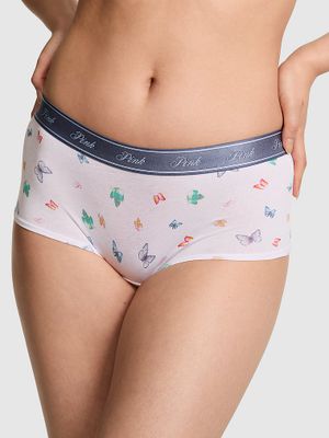 Bavlněné kalhotky boyshort s logem