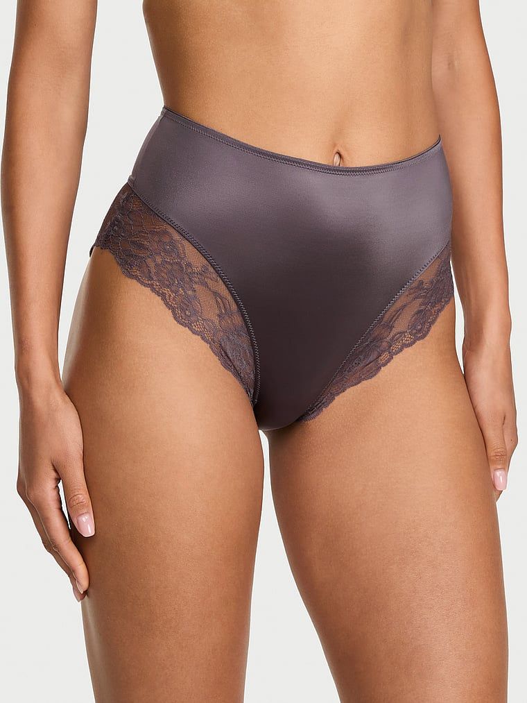 Kalhotky s vysokým pasem a krajkou Smooth Lace-Lem. Produkt je šedobarevný a pochází z kolekce Very Sexy.