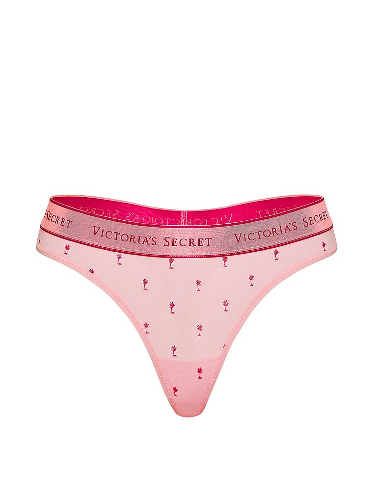 Bavlněné tanga s logem v pase. Produkt je vzorovaný a pochází z kolekce Cotton.