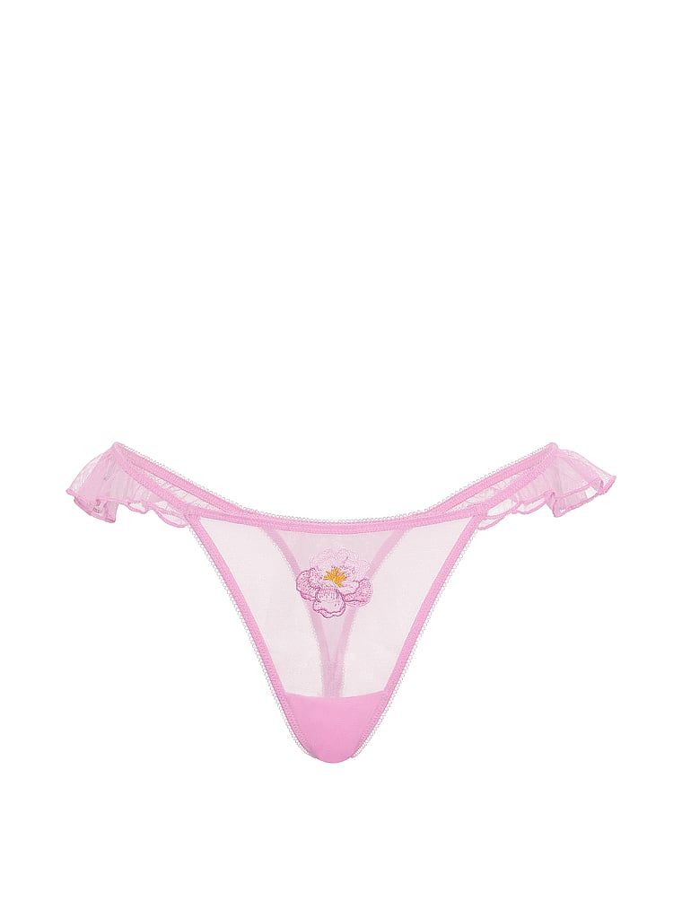 Tanga s akvarelovým motivem Flutter výšivka. Produkt je růžové barvy a pochází z kolekce Dream Angels.