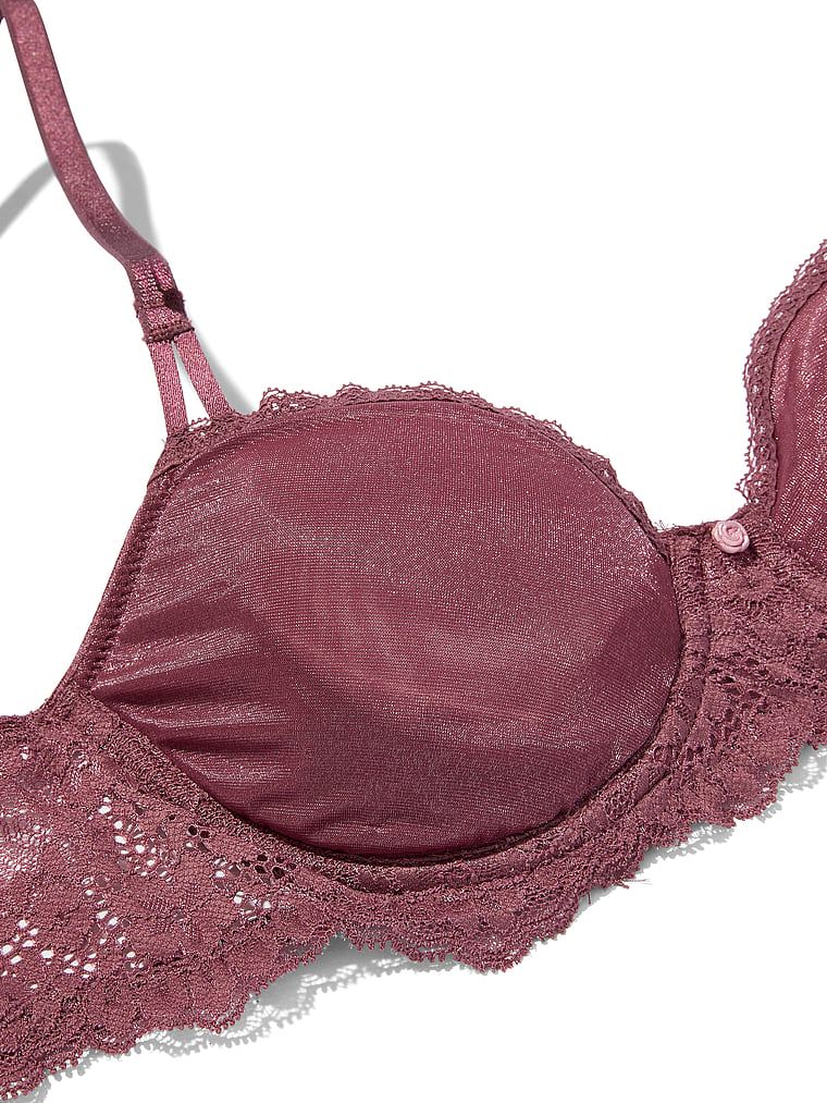 Wicked Sheer Shimmer nepolstrovaná balconette podprsenka. Produkt je růžový a pochází z kolekce Dream Angels.