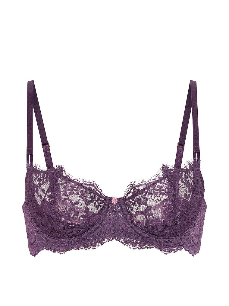 Wicked Lace Balconette nepolstrovaná podprsenka s balconette. Produkt je fialové barvy a pochází z kolekce Dream Angels.