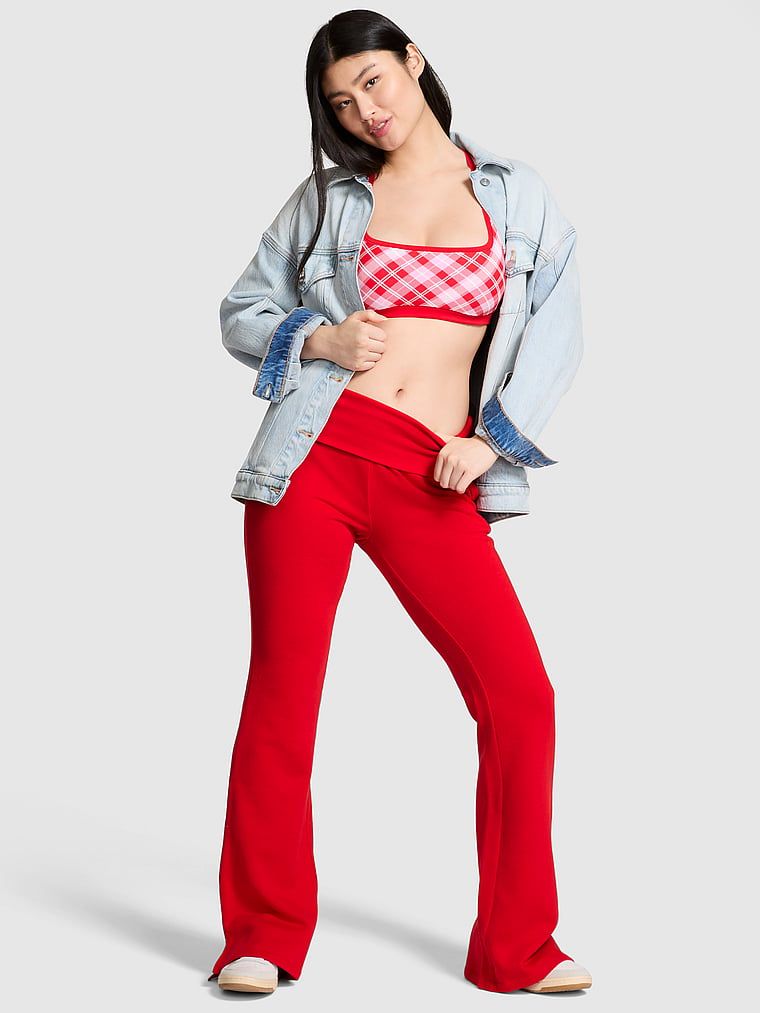 Ivy Fleece Foldover Flare tepláky