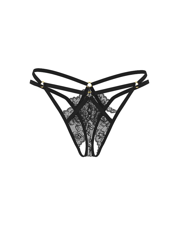 Tanga popruhy hardware. Produkt je černý a pochází z kolekce Very Sexy.