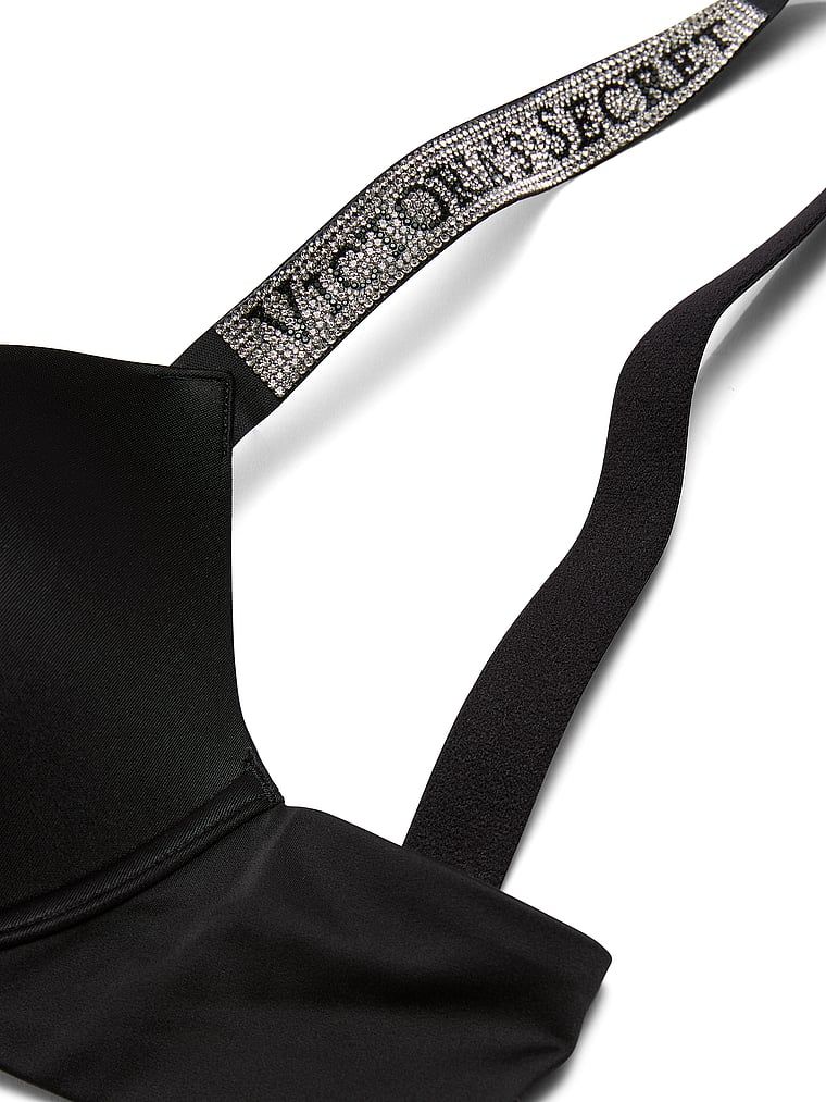 Mírně vycpaná podprsenka s lesklými ramínky Shine Strap Demi. Produkt je černý a pochází z kolekce Very Sexy.