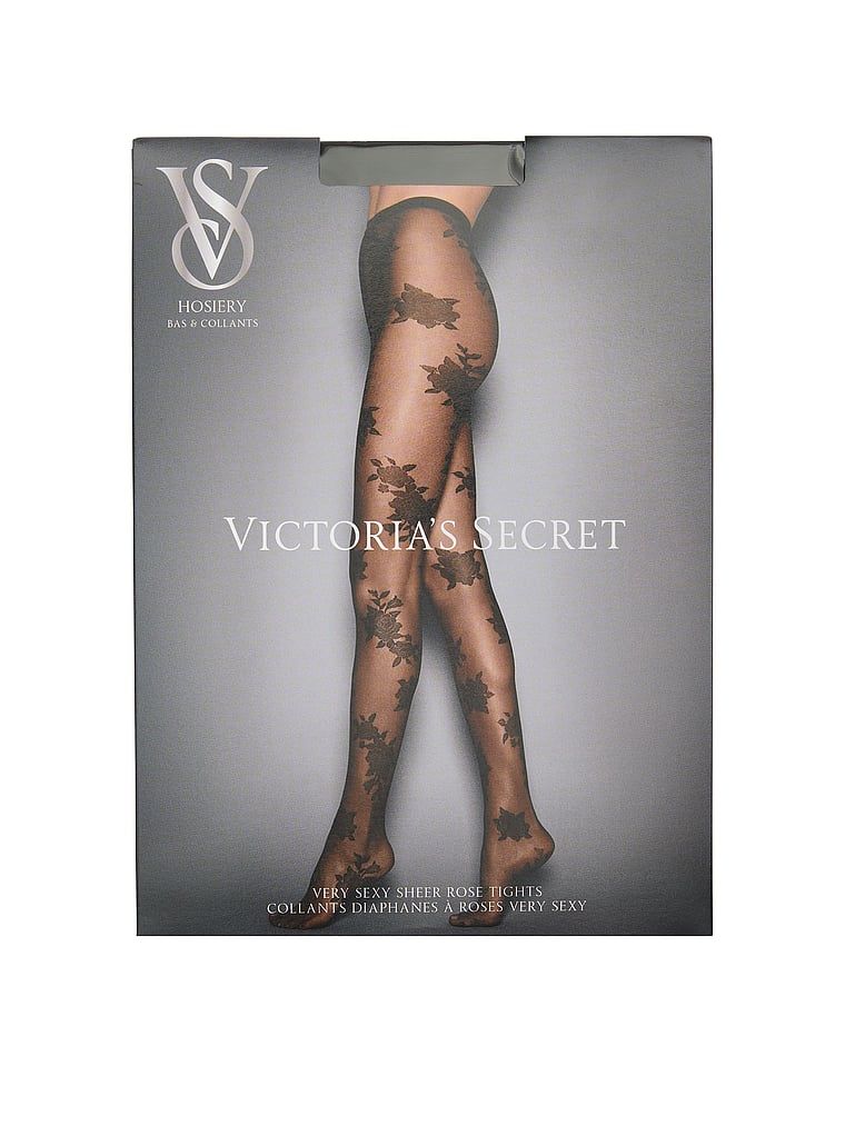 Velmi sexy punčocháče Rose s motivem růže. Produkt je černý a pochází z kolekce Very Sexy.