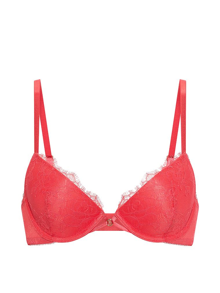 Mírně vycpávaná krajková podprsenka Rose Lace Demi. Produkt je růžové barvy a pochází z kolekce Very Sexy.