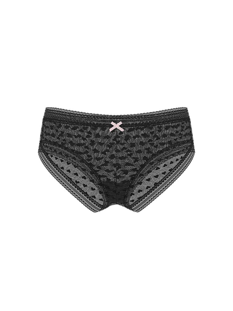 Síťové slipy Heart Lace Cheeky. Produkt je černý a pochází z kolekce Lacie.