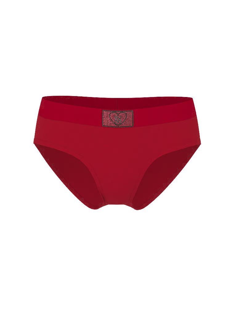 Bavlněné kalhotky s lesklým logem Hiphugger s nášivkou Heart Shine. Produkt je červené barvy a pochází z kolekce Cotton.