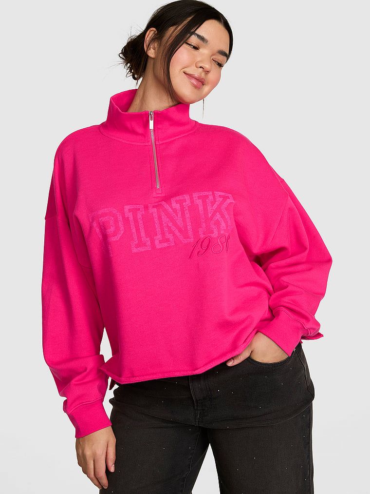 Mikina Campus Fleece rovný střih zip 1/4