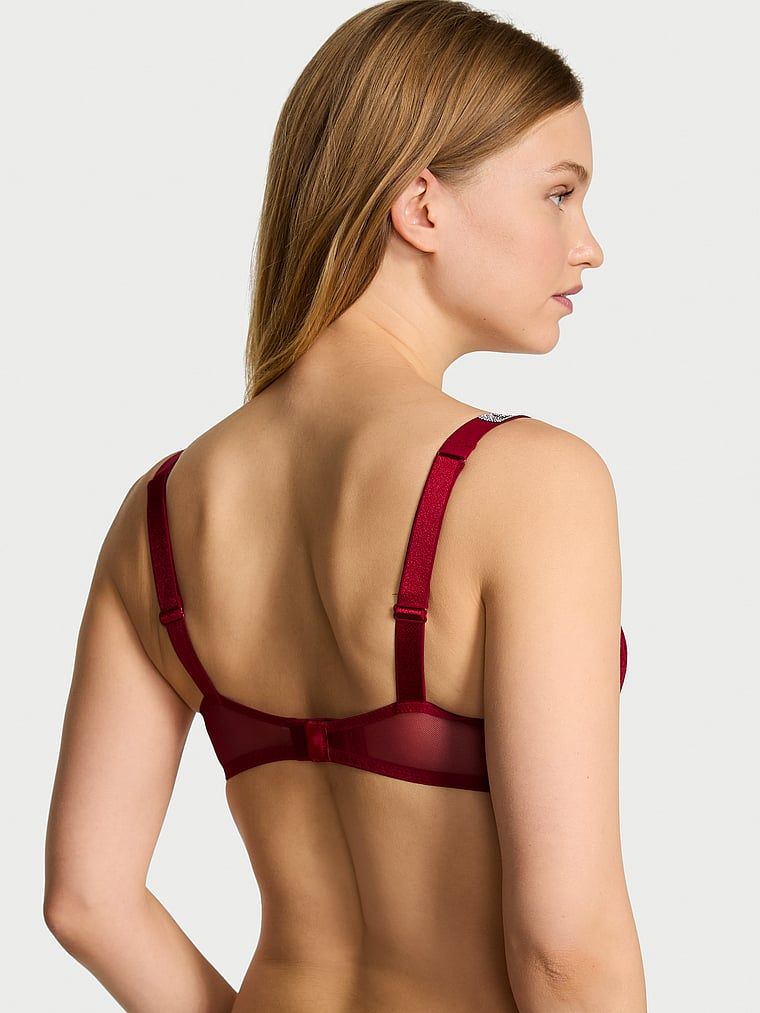 Zvětšovací podprsenka push-up krajka pro 2 velikosti Bombshell Shine Strap. Produkt má červenou barvu a pochází z kolekce Very Sexy.