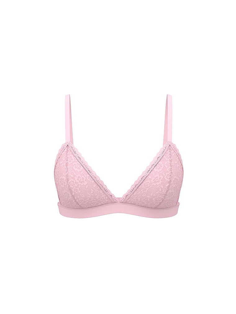 Krajková braletka bez polstrování. Produkt je růžové barvy a pochází z kolekce Victoria's Secret.