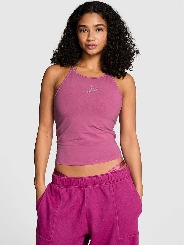 Top s vysokým výstřihem a integrovanou podprsenkou All-Day Cotton