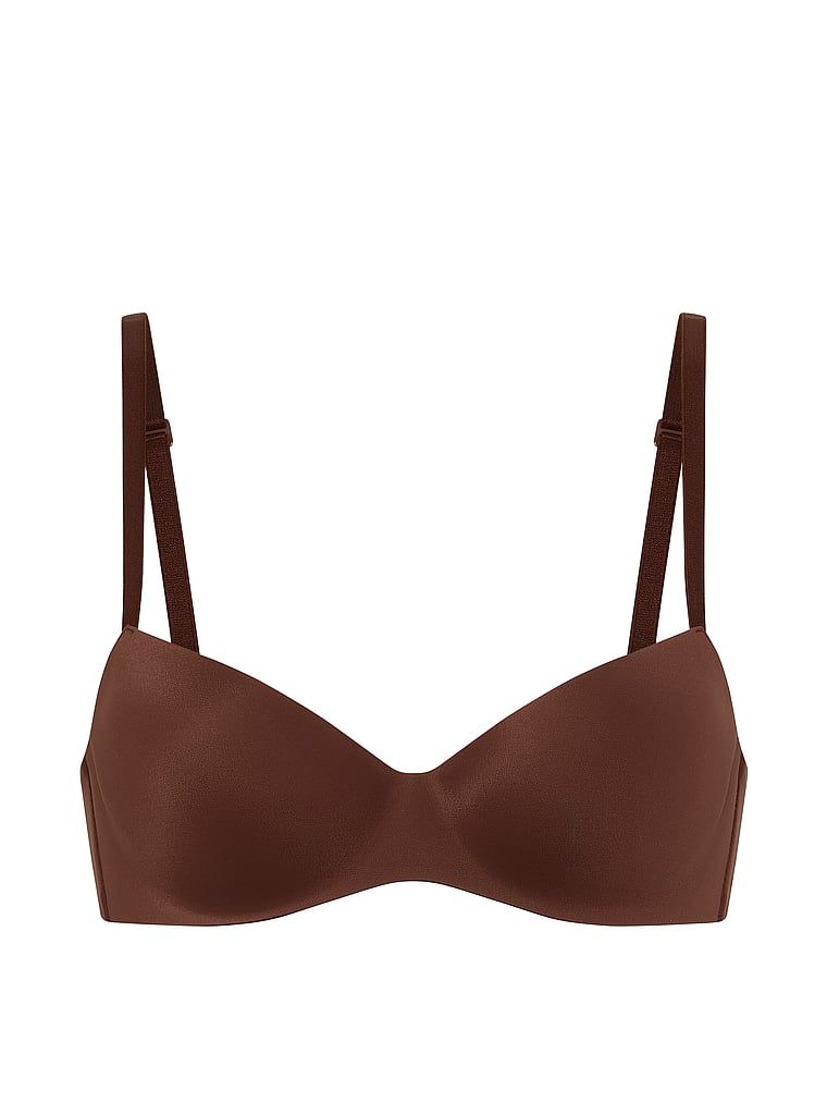 Podprsenka je mírně vycpaná balconetou FlexFactor. Produkt je hnědé barvy a pochází z kolekce Body by Victoria.