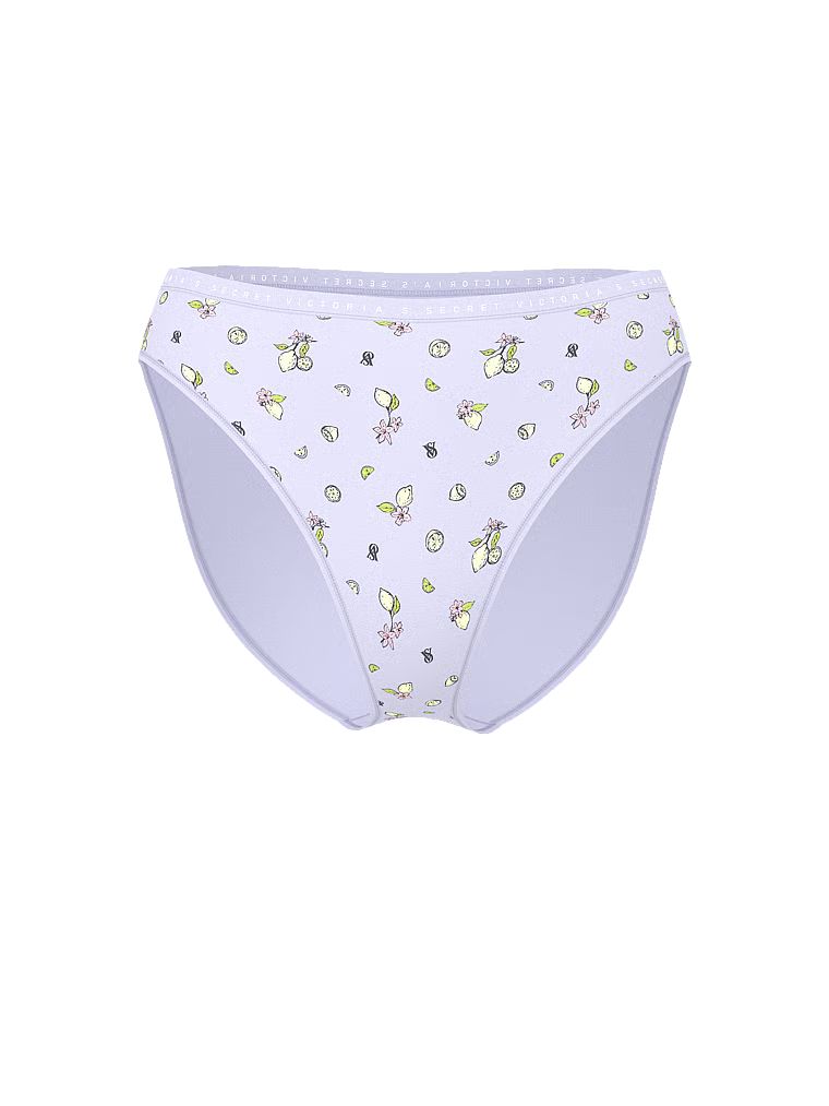 Bavlněné slipy s vysoko střiženými nohavičkami. Produkt je vzorovaný a pochází z kolekce Victoria's Secret.