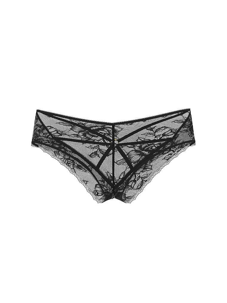 Páskové kovové drzé kalhotky s otevřenými zády. Produkt je černý a pochází z kolekce Very Sexy.