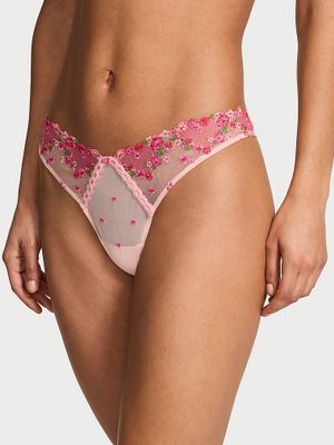 Dream Angels Tanga s výšivkou srdíček a růží