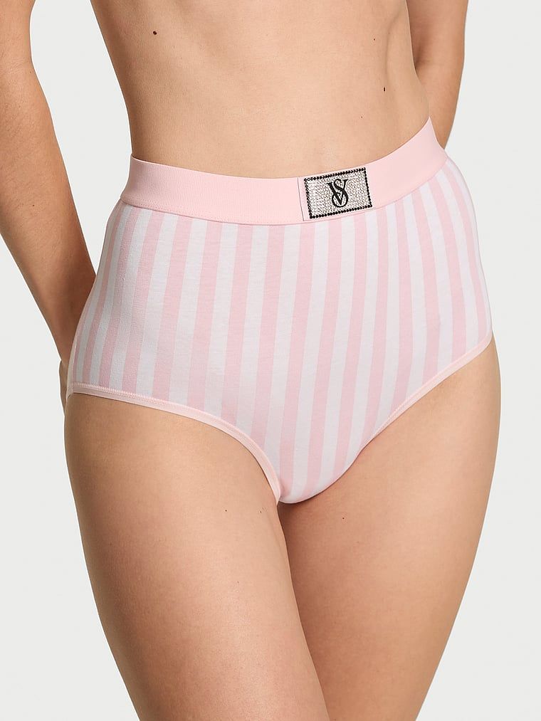 Bavlněné kalhotky s vysokým pasem a logem Shine Patch. Produkt je vzorovaný a pochází z kolekce Cotton.