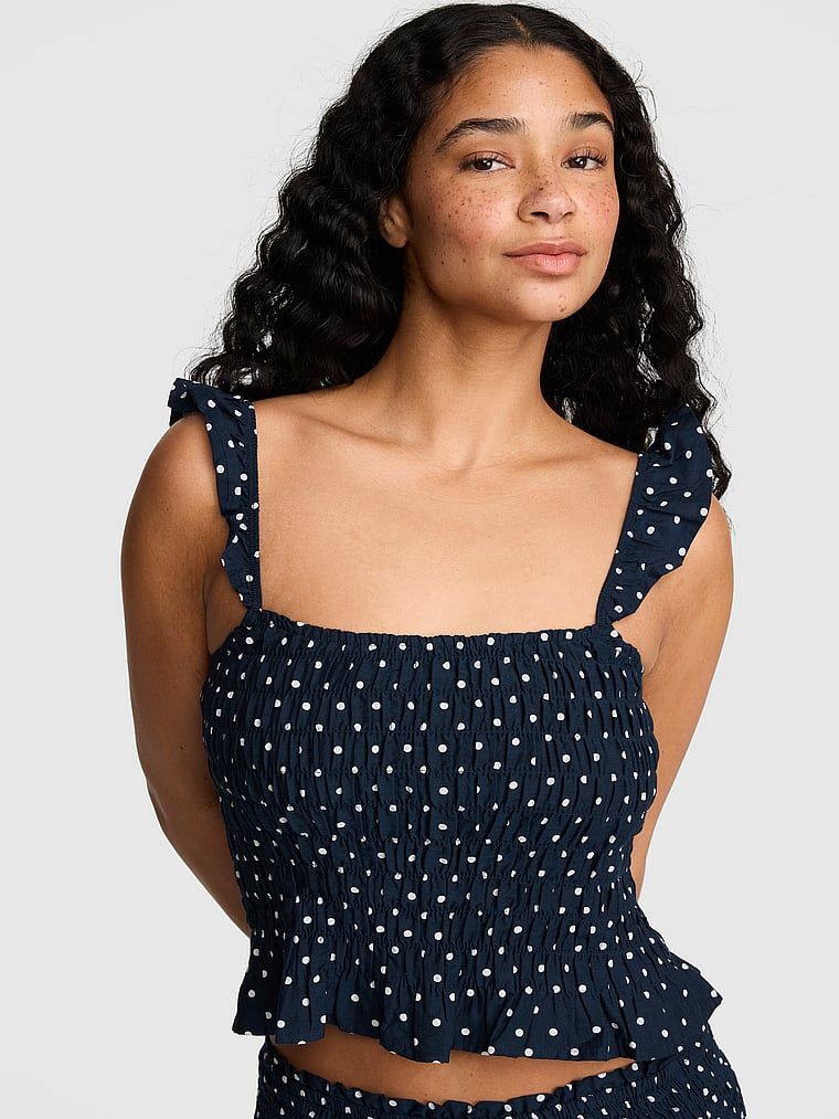 Řasený top na ramínka Flirty Fit