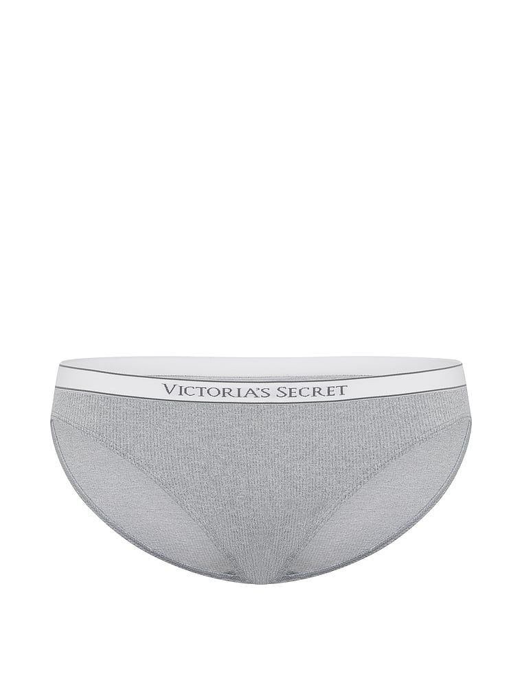 Žebrované kalhotky s logem Seamless Rib Bikini. Produkt má vzorovanou barvu a pochází z kolekce Seamless.