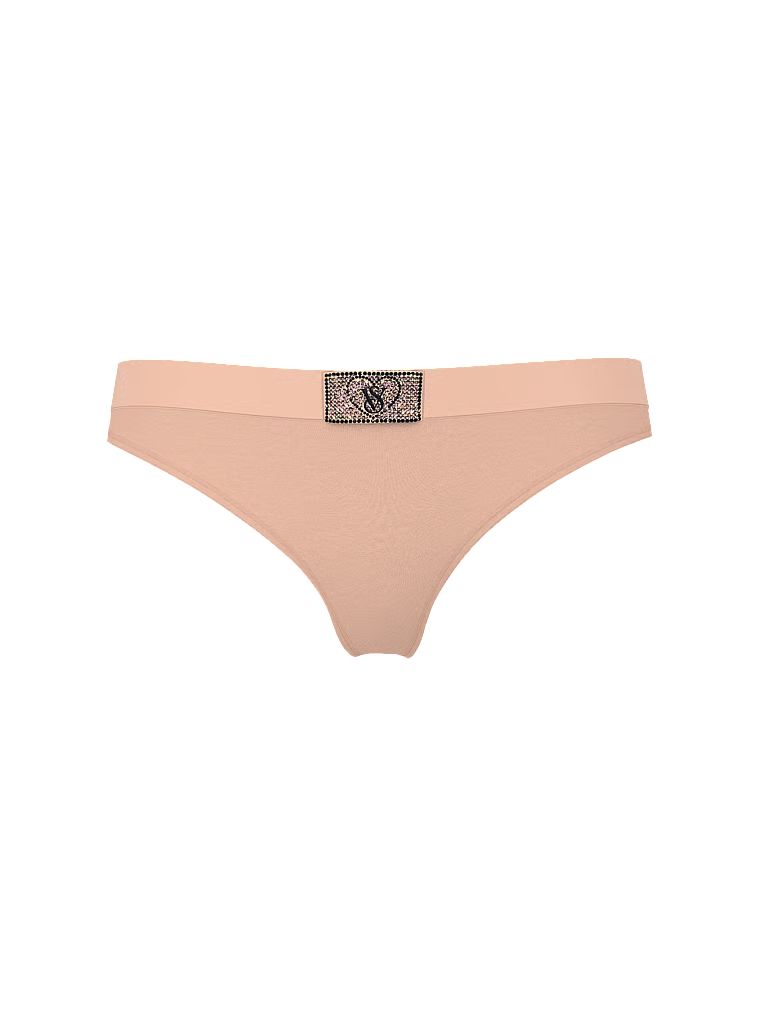 Bavlněné tanga s lesklým logem Heart Shine Patch. Produkt je růžové barvy a pochází z kolekce Cotton.