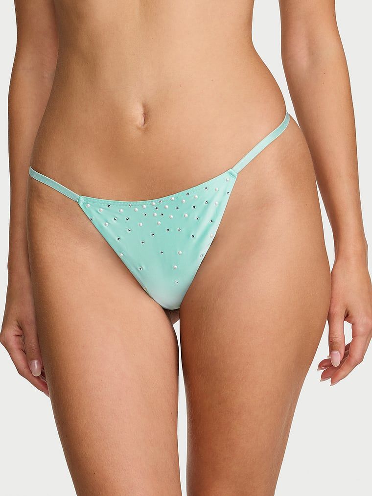 Dream Angels Saténové kalhotky do V s perleťovými ozdobami