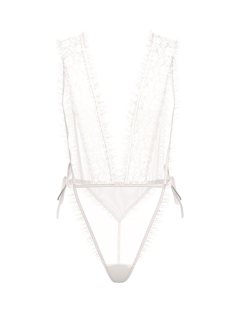 Síťované body s krajkou Dare to Dream. Výrobek je bílý a pochází z kolekce Dream Angels.