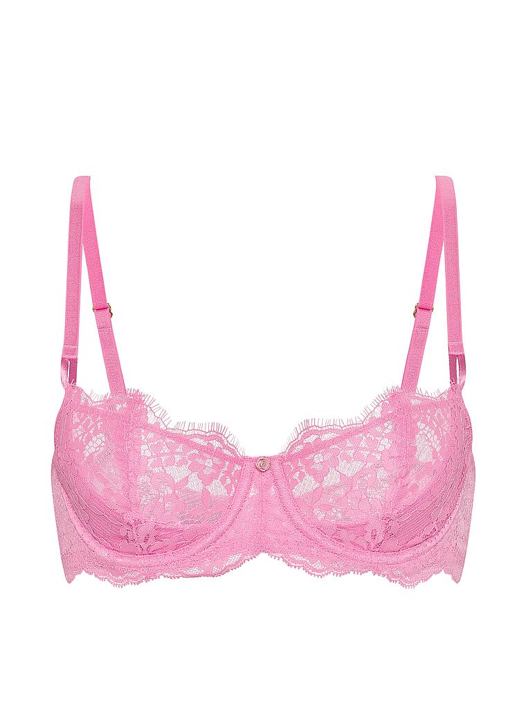 Wicked Lace Balconette nepolstrovaná podprsenka Balconette. Produkt je růžové barvy a pochází z kolekce Dream Angels.