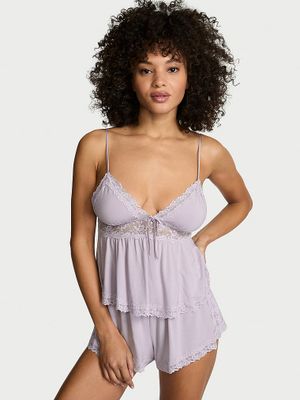 Victoria's Secret Modalová souprava košilky a šortek SoSoft s krajkovým lemem