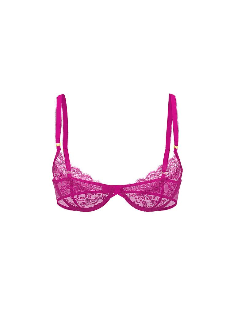 Tease Demi lace nepolstrovaná podprsenka. Produkt je fialové barvy a pochází z kolekce Victoria's Secret.