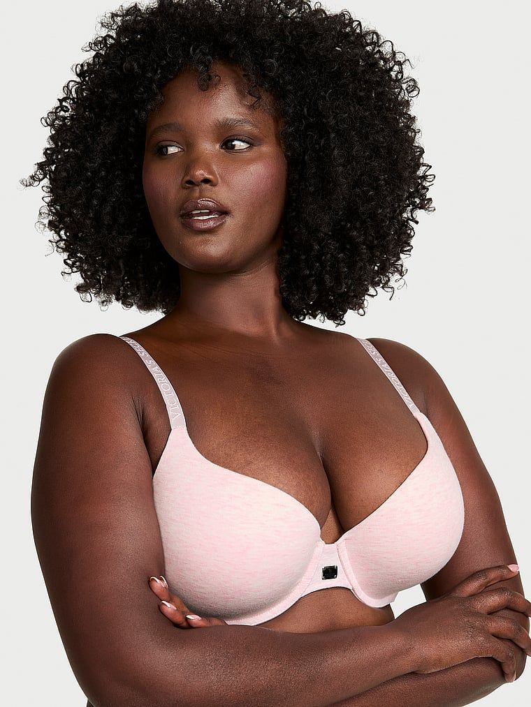 T-shirt Bavlněná push-up podprsenka Perfect Shape s kovovým logem