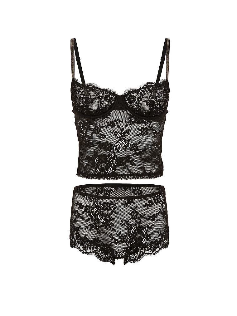 Spací souprava Twinkle Lace. Produkt je černý a pochází z kolekce Dream Angels.
