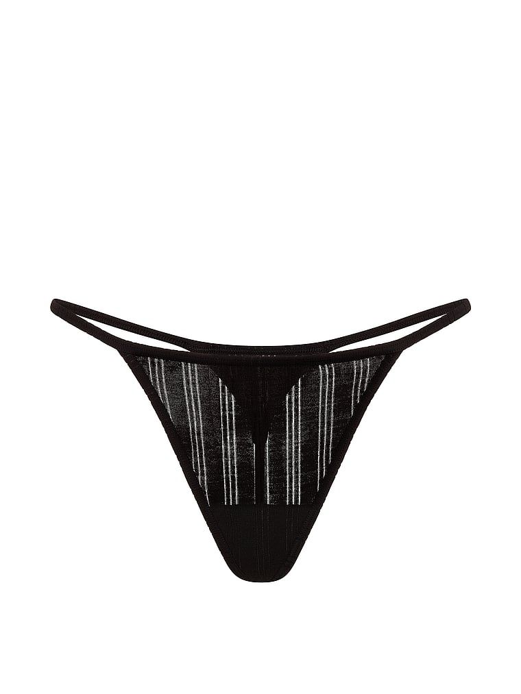 Tanga vyrobená ze SoSoft Ultra-Fine modalu. Produkt je černý a pochází z kolekce Victoria's Secret.
