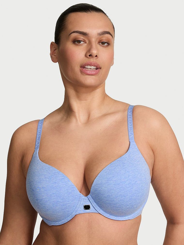 T-shirt Bavlněná push-up podprsenka Perfect Shape s kovovým logem