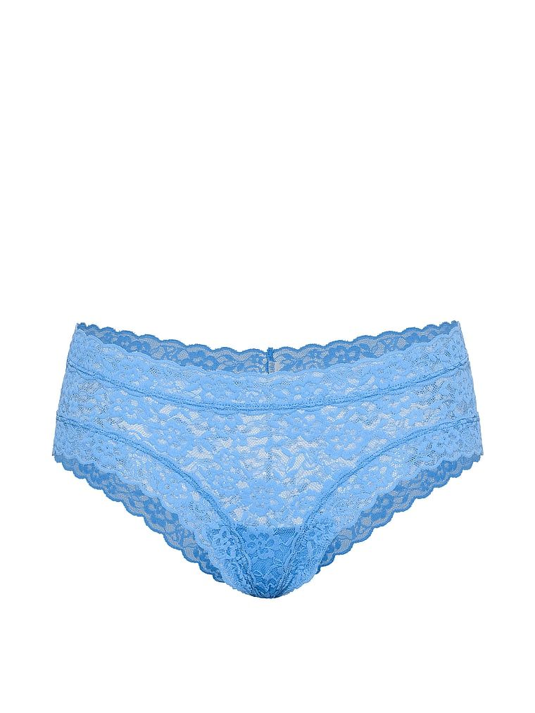 Krajkové krajkové kalhotky Laceky. Produkt je modré barvy a pochází z kolekce Lacie.