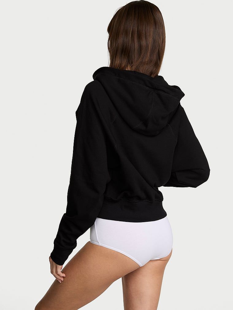 Bavlněná mikina se zipem a mikina Terry Hoodie. Produkt je černý a pochází z kolekce Angel Essentials.