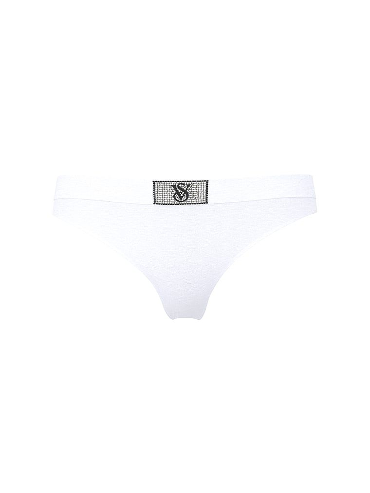 Bavlněná tanga s lesklým logem Shine Patch. Výrobek je bílé barvy a pochází z kolekce Cotton.