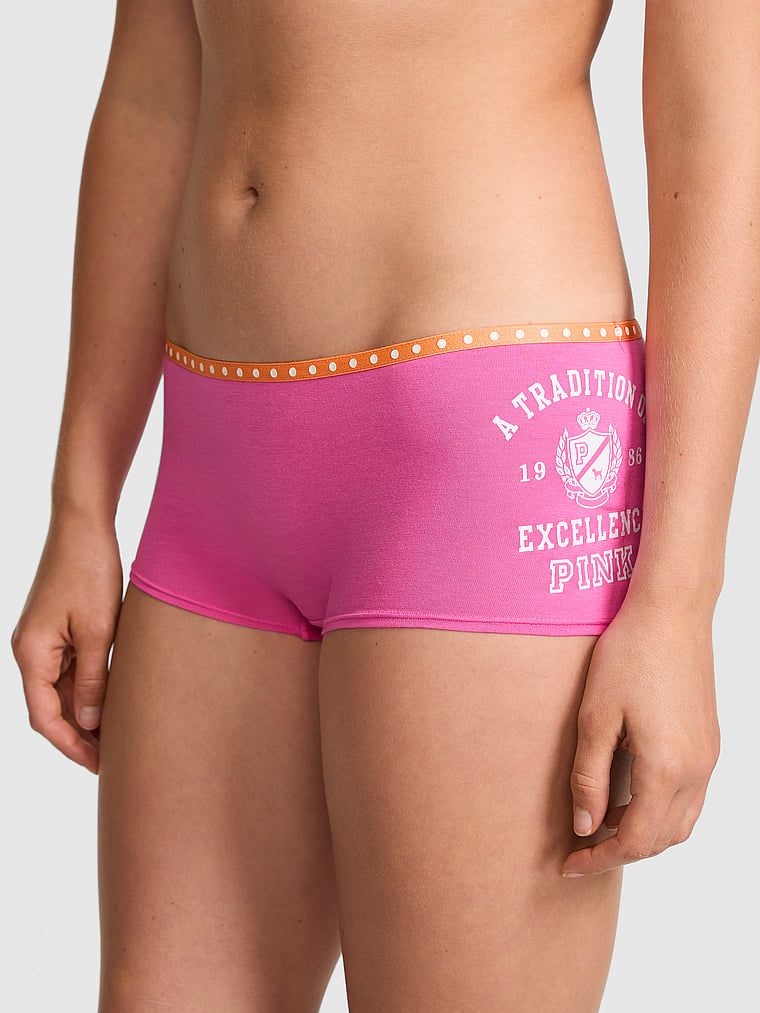 Bavlněné boyshort kalhotky s logem PINK