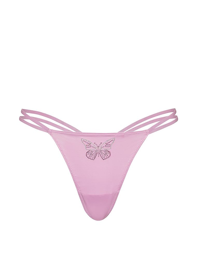 Twinkle Butterfly saténové tanga. Produkt je fialové barvy a pochází z kolekce Dream Angels.