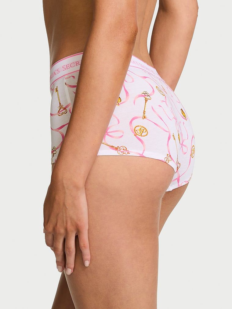 Bavlněné kraťasy s logem v pase Boyshort. Produkt má vzorovanou barvu a pochází z kolekce Cotton.