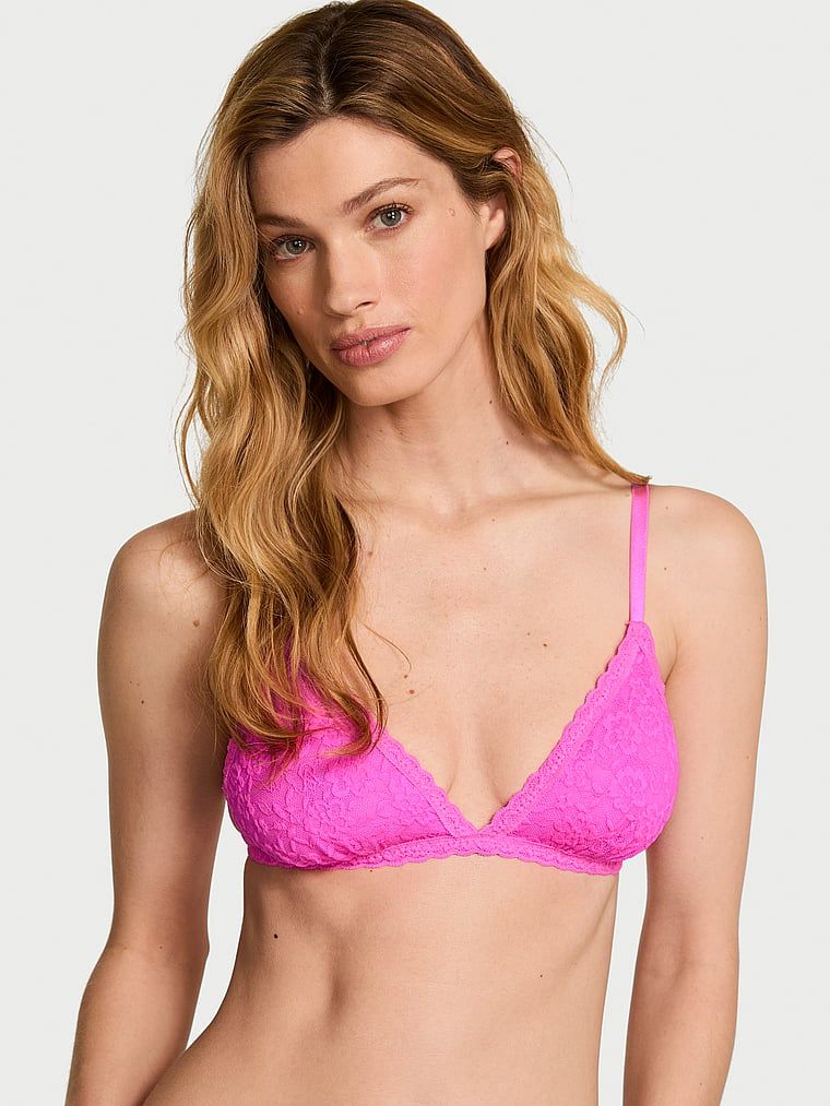 Victoria's Secret Nepodšitá krajková trojúhelníčková braletka