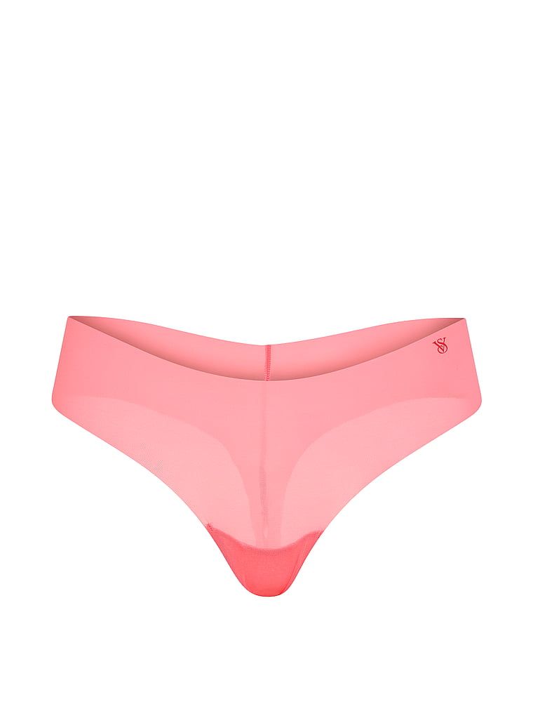 Tanga z pletiva bez ukázek. Produkt je růžové barvy a pochází z kolekce No-Show.