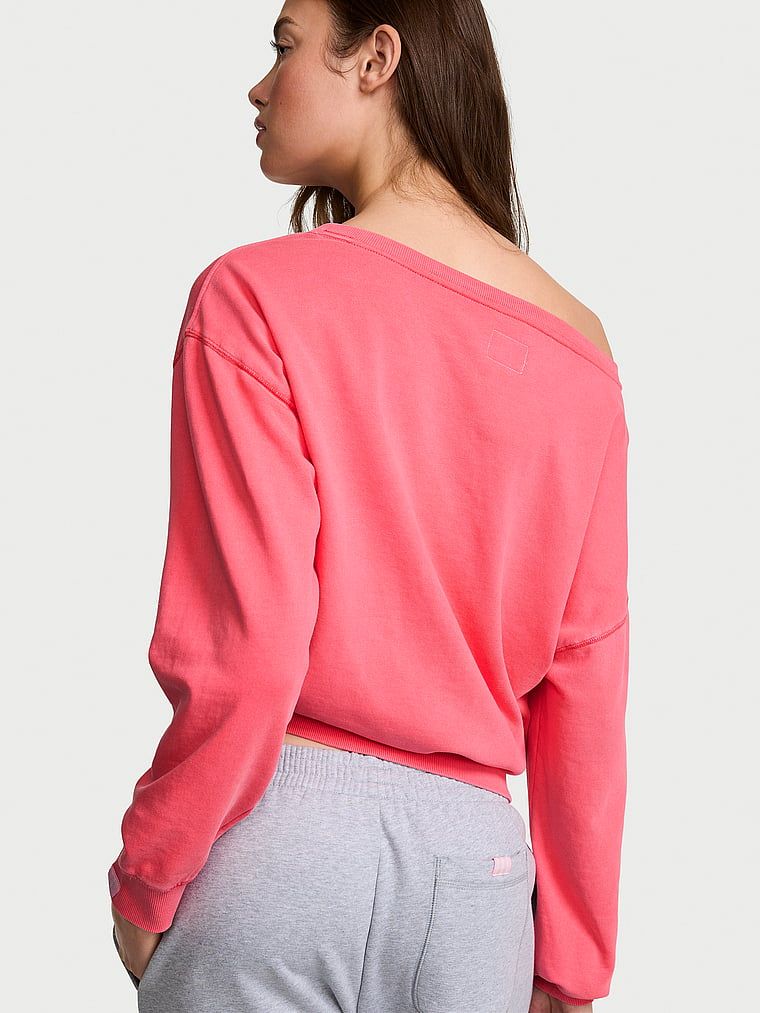 Bavlněná mikina s výstřihem Terry Boatneck. Produkt je růžové barvy a pochází z kolekce Angel Essentials.