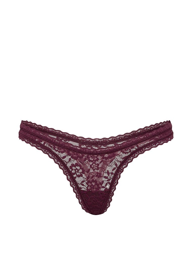 Ultra-Mini Scoop krajkové tanga. Produkt je růžové barvy a pochází z kolekce Lacie.
